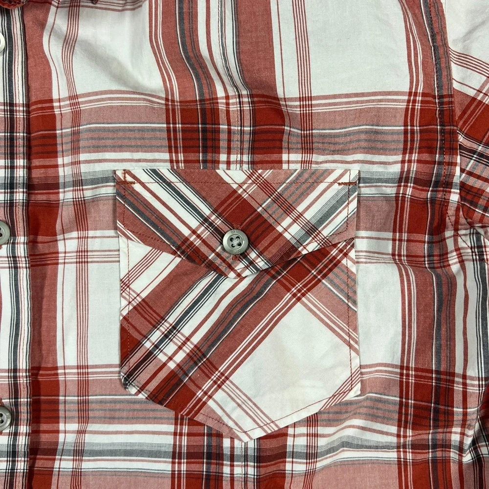 Banana Republic Western Flannel Shirt Mens M Multicolor Plaid Cotton Button Up